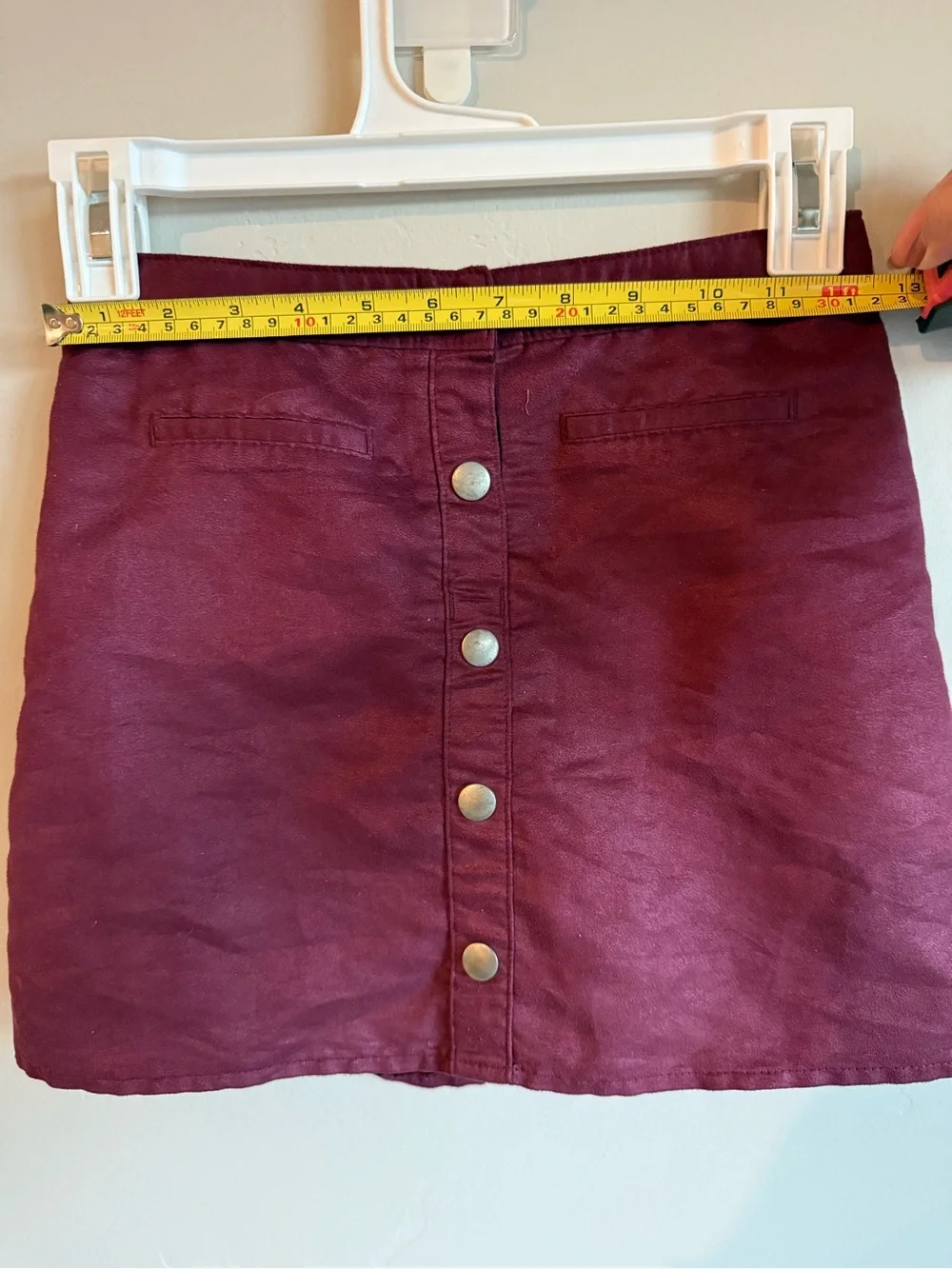 The Children's Place Button-Front burgundy Wine faux suede skirt